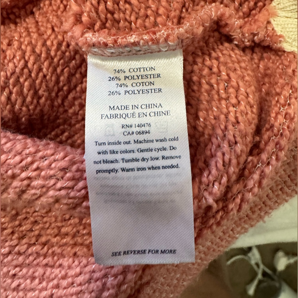 Faherty Men's Whitewash Hoodie Size XS - Picture 7 of 8